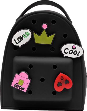 Generic Cute Silicone Jelly Backpack,Jelly Backpack with Charm Waterproof Silicone Backpack | Cartoon Adjustable Travel Bag Lightweight Backpack Purse for Gir