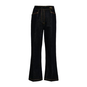 Etro Jeans van lurex denim - Dames - Bootcut Jeans - Blauw - W25 - Denim - Jeans