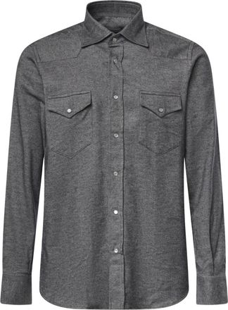 Sartorio Napoli Casual overhemden - Heren - Overhemden - Grijs - Maat: XL Zijde