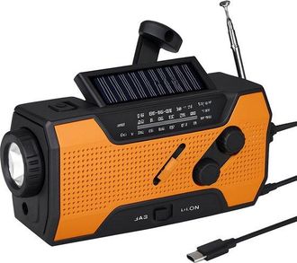 OEM Radio De Emergencia Con Bater&iacute;a, Incluye Bater&iacute;a Externa De 2000 Mah - Radio Port&aacute;til - Radio De Cuerda - Radio De Emergencia Solar De Cuerda