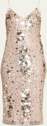 LoveShackFancy Kayleen Sequined Midi Dress