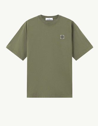 Stone Island Mens Patch Logo 2100030 T-Shirt Green - Size: 38