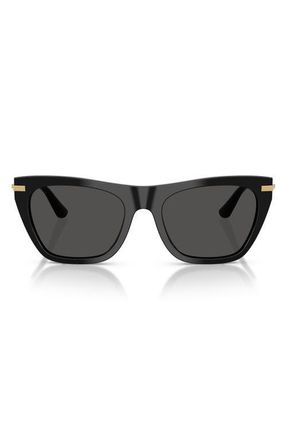 Dolce & Gabbana 55mm Square Sunglasses in Black /Dark Grey at Nordstrom