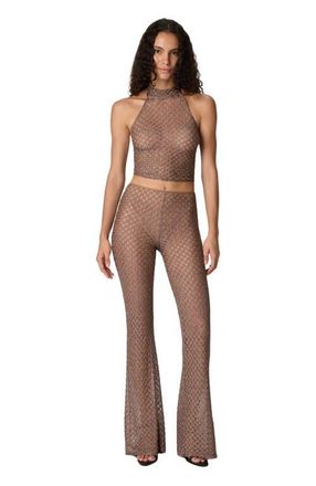 Missoni Scarf Top In Lam&eacute; Viscose With Spiderweb Motif in Brown at Nordstrom, Size X-Small