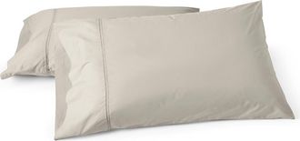 Coyuchi Lattice Organic Cotton Percale Pillowcases in Stone at Nordstrom, Size Queen
