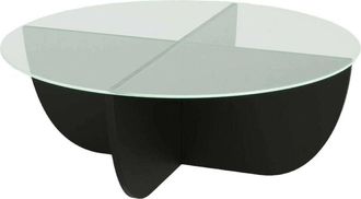 Dmora Tavolino da salotto Phoebe, Tavolo basso da caffè, Portariviste per divano, Ripiano da soggiorno, 90x90h30 cm, Nero, con imballo rinforzato, con