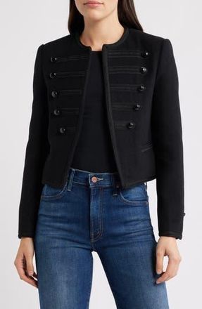 Mango Christy Wool-Blend Military Jacket in Black at Nordstrom Rack, Size Large