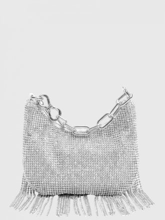 Twinset Borsa Twinset in raso con cristalli all over e frange