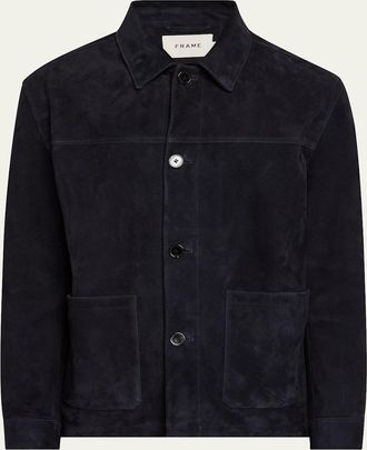 Frame Denim Mens Suede Chore Coat