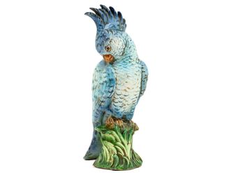 Schubiger M&ouml;bel Figur Kakadu Keramik Blau H: 42 cm
