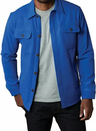 The Normal Brand Brightside Flannel Lined Workwear Jacket In Cobalt