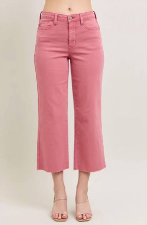 Judy Blue High Waist Frayed Crop Jean In Rose