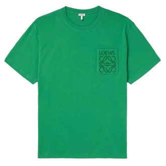 Loewe Mens Tonal Pocket Logo T-Shirt in Green