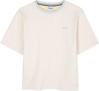 BOSS Kidswear striped short-sleeve T-shirt - kids - Cotton/Polyester - 10 - Neutrals