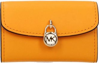 Michael Kors Luxe Bi-Fold Leren Portemonnee - Dames - Portefeuilles - Oranje - ONE Size - Leer - Accessoires