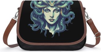 Generic Medusa Greek Mythology Womens Crossbody Bag Fashion Shoulder Handbags Message Tote Bag with Adjustable Strap