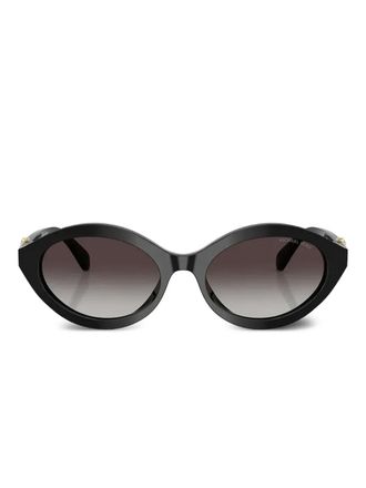 Michael Kors Occhiali da sole cat-eye con placca logo - Nero