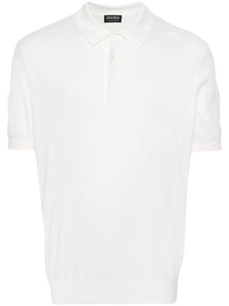 Ermenegildo Zegna Polo con ricamo logo - Bianco
