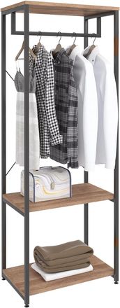 Woltu Perchero Con Ropa Con Zapatero Estante Perchero Metal Y Madera 60 X 40 X 167 Cm B - Woltu