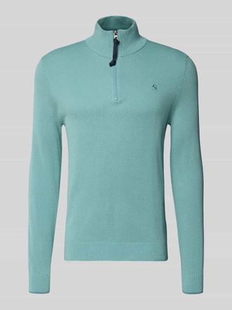 Lerros Strickpullover mit Troyer-Kragen in Tuerkis, Größe XXXL