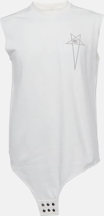 Rick Owens X Champions Off-White Embroidered Cotton Tank Top