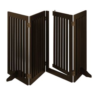 Relaxdays Relaxdays - Barrera Seguridad Perros, Valla Protectora, Puerta, 92x206cm, Plegable, Cerca Protecci&oacute;n Mascotas, Marr&oacute;n
