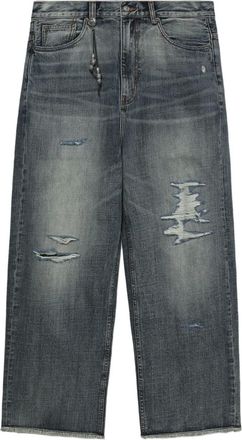 A Bathing Ape Jeans taglio comodo con effetto vissuto - Blu