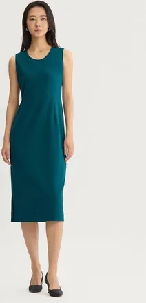 Ming Wang Stretch Deco Crepe Sheath Midi Dress in Deep Teal at Nordstrom, Size X-Small