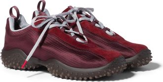 Miu Miu Bubble Technical Fabric And Suede Sneakers, Woman, Burgundy, Size 39