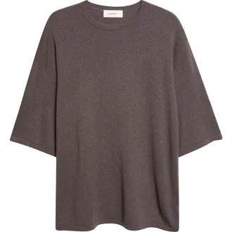 Lisa Yang Agnette Oversize Cotton & Cashmere Sweater in Deep Walnut at Nordstrom, Size 0