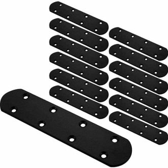 OEM Juego De 12 Patas De Montaje Planas Perforadas De 170 X 38 X 3 Mm, Placa De Fijaci&oacute;n De Metal De Hierro Negro, Soporte De Fijaci&oacute;n Plano Para Muebles,