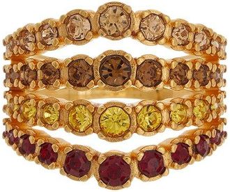 Oscar De La Renta Round Rhinestone Ring