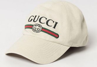 Gucci Cappello da baseball in cotone con logo ricamato e cinturino regolabile