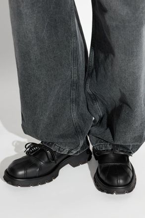 Loewe Bobby Leather Loafers, Mens, Black