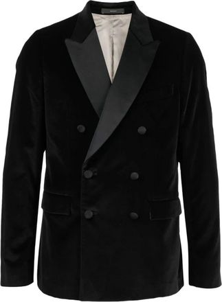 Paul Smith Blazers, male, Black, L, Black Cotton Blazer Double-Breasted Style