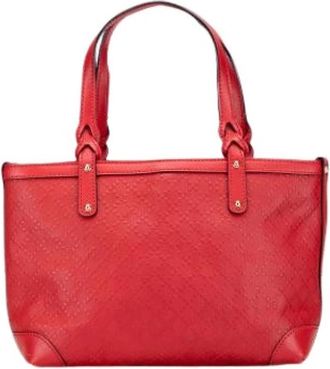 Gucci Pre-owned Vintage Tote Bag - Dames - Vintage Shopper - Rood - ONE Size - Leer - Vintage