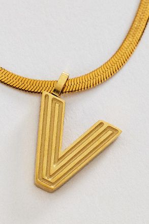 Anthropologie Water Resistant Initial Necklace