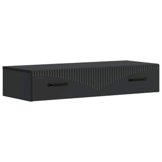 vidaXL Mesa Lateral Montada En La Pared Negro 87,5 X 34,5 X 17 Cm Vidaxl