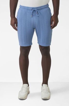 Mauvais Tanami Textured Stretch Slim Shorts in Medium Blue at Nordstrom, Size 34
