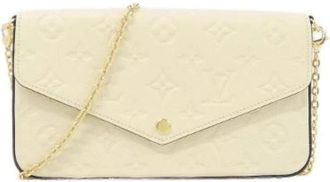 Louis Vuitton Pre-owned Pochette Felicie Monogram Empreinte Schoudertas - Dames - Vintage Clutch - Beige - ONE Size - Leer - Vintage