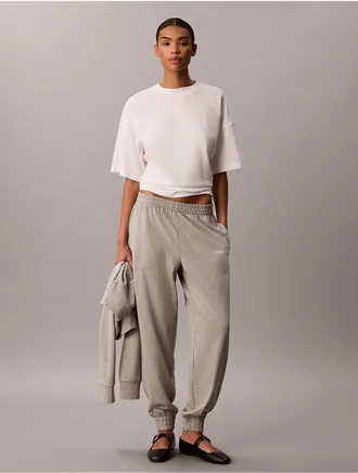 Calvin Klein Womens Logo Cotton Jersey Sleep Sweatpants - Grey - XL