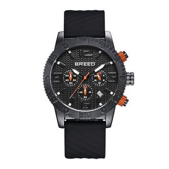 Breed Double Agent Chronograph Watch with Date in Black at Nordstrom
