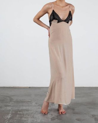 Sleeping with Jacques Freya Slip Dress In Sand