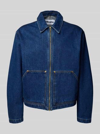 Review Relaxed Fit Jeansjacke mit Brusttasche in Dunkelblau, Gr&ouml;&szlig;e XL