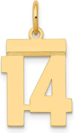 Diamond2Deal 14k Yellow Gold Small Polished Number Charm Pendant