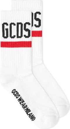 GCDS Logo-Embroidered Ribbed Socks
