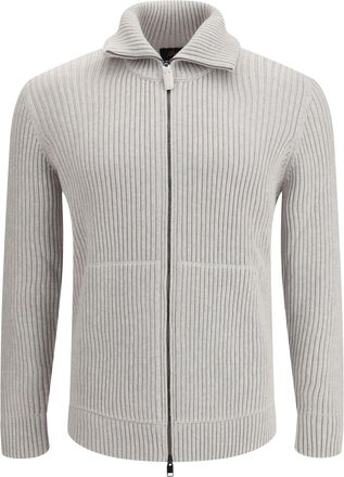 Brioni Cashmere Mouliné Sweater With Full Zip