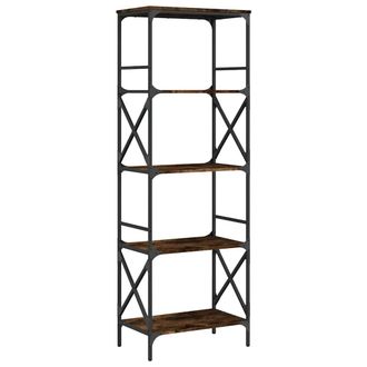 vidaXL Vidaxl - Librer&iacute;a 5 Estantes Madera Ingenier&iacute;a Roble Ahumado 59x35x171cm