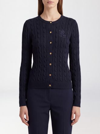 Lauren Ralph Lauren Cardigan in misto cotone con monogramma tono su tono