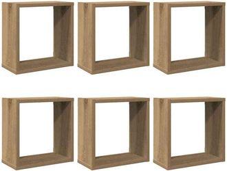 vidaXL Vidaxl - Wall Cube Shelves 6 pcs Artisan Oak 30x15x30 cm Engineered Wood